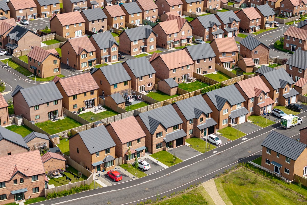 Rows of newly built houses on a UK housing development